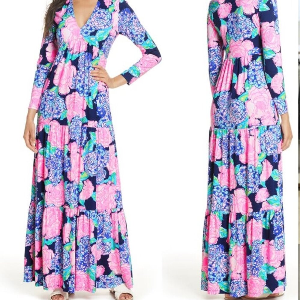 Lilly Pulitzer Martinique Long Sleeve Maxi Dress size XL